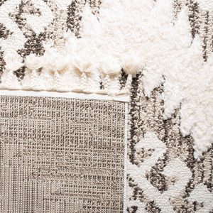 SAFAVIEH Moroccan Tassel Shag Square Rug 6'7", Soft Ivory & Brown MTS652A 2" Pile, Soft, Plush, Fluffy, Indoor Rug, Polypropylene Fibers, Kid & Pet Friendly, Easy Care, living room, bedroom, kitchen - Image 9