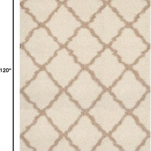 SAFAVIEH Dallas Shag Rug 8'x10', Soft Plush Moroccan Ivory & Beige SGD257B 1 5/8" Pile, Soft, Plush, Fluffy, Indoor Rug, Polypropylene Fibers, Kid & Pet Friendly, Easy Care, living room, bedroom - Image 3