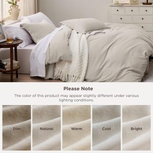 Bedsure Prewashed Duvet Cover King, Cotton-Like Soft Bedding Set, Linen Ultra Soft, Relaxed Texture, 104"x90" Breathable Comfort, Hidden Zipper, 8 Corner Ties, Easy Care, OEKO-TEX, Year-Round Use - Image 3