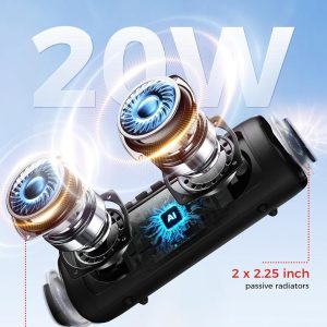 Bluetooth Speaker, 20W HD Sound, Portable Wireless, IPX5 Waterproof, Up to 24H Playtime, TWS Pairing, for Home/Party/Outdoor/Camping/Beach Essentials, Electronic Gadgets, Birthday Gift (Black) - Image 2
