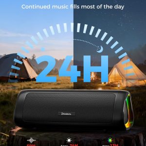 Bluetooth Speaker, 20W HD Sound, Portable Wireless, IPX5 Waterproof, Up to 24H Playtime, TWS Pairing, for Home/Party/Outdoor/Camping/Beach Essentials, Electronic Gadgets, Birthday Gift (Black) - Image 4