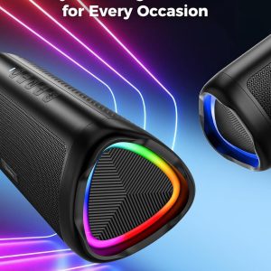 Bluetooth Speaker, 20W HD Sound, Portable Wireless, IPX5 Waterproof, Up to 24H Playtime, TWS Pairing, for Home/Party/Outdoor/Camping/Beach Essentials, Electronic Gadgets, Birthday Gift (Black) - Image 5