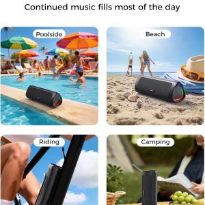 Bluetooth Speaker, 20W HD Sound, Portable Wireless, IPX5 Waterproof, Up to 24H Playtime, TWS Pairing, for Home/Party/Outdoor/Camping/Beach Essentials, Electronic Gadgets, Birthday Gift (Black) - Image 7