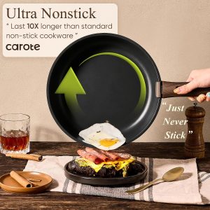 CAROTE 21pcs Pots and Pans Set Non Stick, Detachable Handle Cookware, Black Induction Compatible, Dishwasher & Oven Safe, Kitchen Organization, Cooking Set for Camping/RV/Traveling, House Warming Gift - Image 4